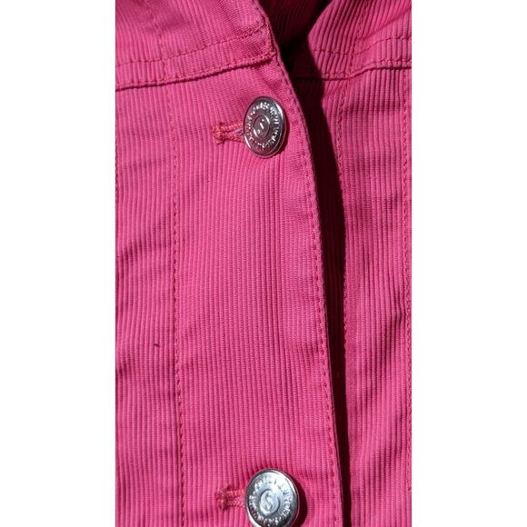 Jones New York Signature Pink/Salmon Cotton Stretch Button Up Jacket Womens Sz L - Picture 5 of 15